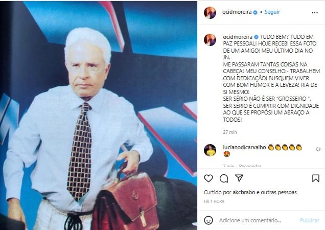 Cid Moreira relembrou seu último dia no Jornal Nacional em