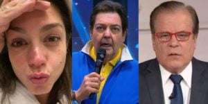 Thais Fersoza, Faustão e Chico Pinheiro (Reprodução)