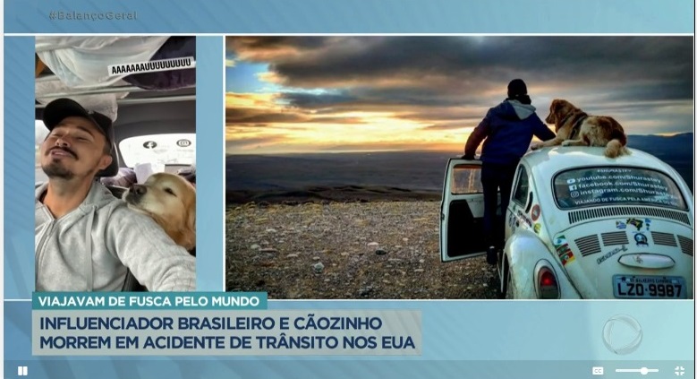 O influenciador Jesse Koss e o seu cão Shurastey morreram em um acidente de carro nos estados unidos