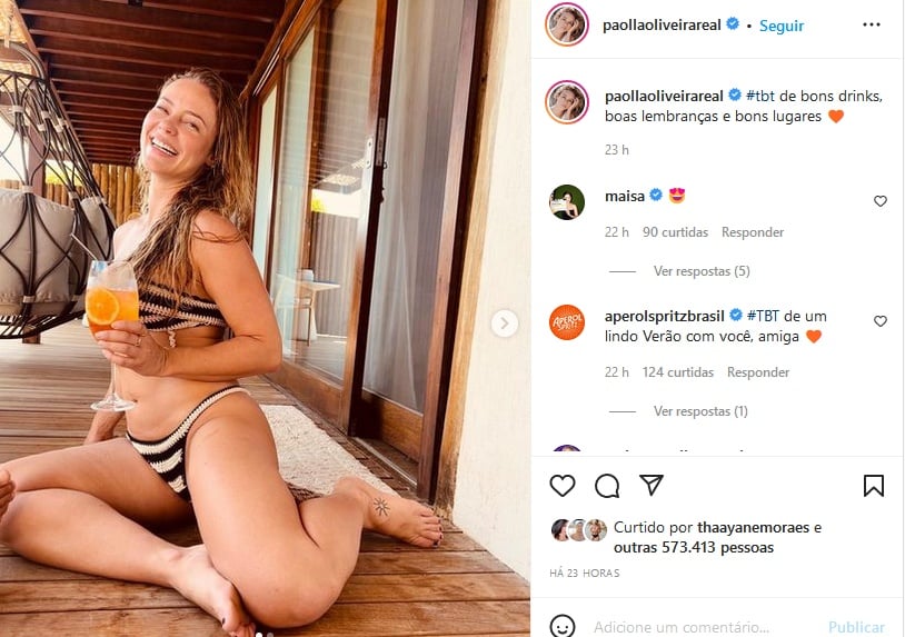 Paolla Oliveira exibe corpão em foto sensual (Imagem: Reprodução)