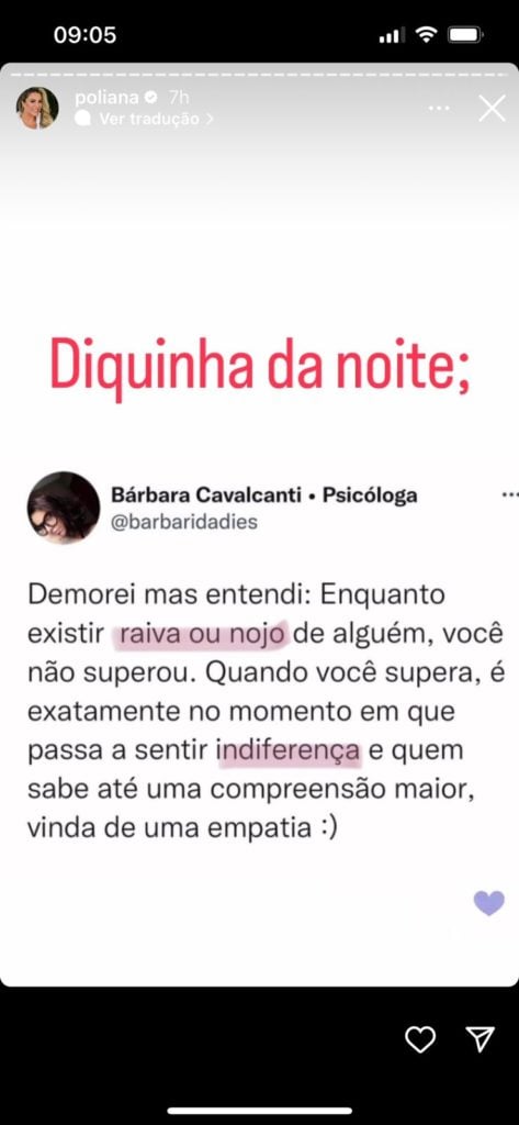 De acordo com artista, superação é passar a ser indiferente