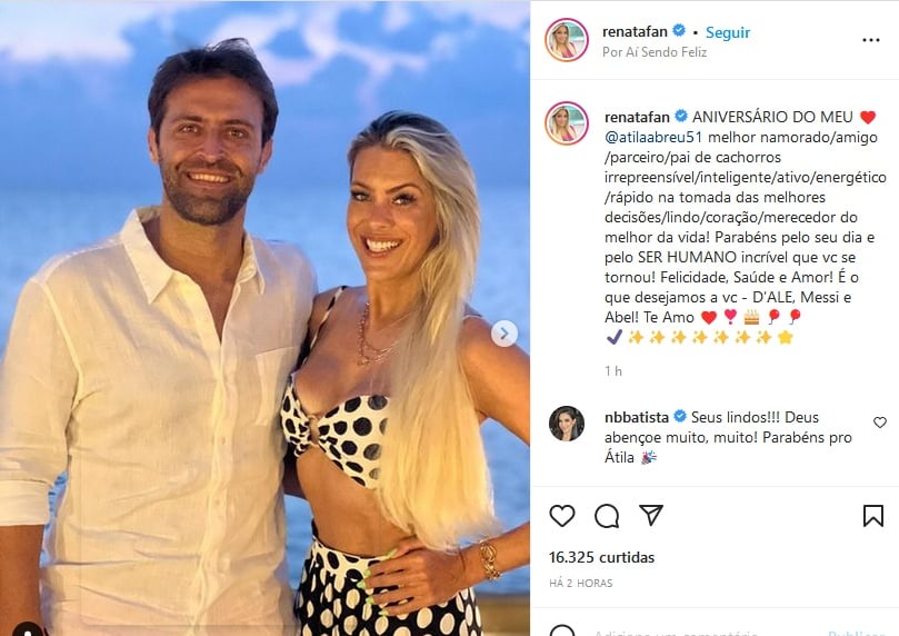 Publicação de Renata Fan (Foto: Reprodução)