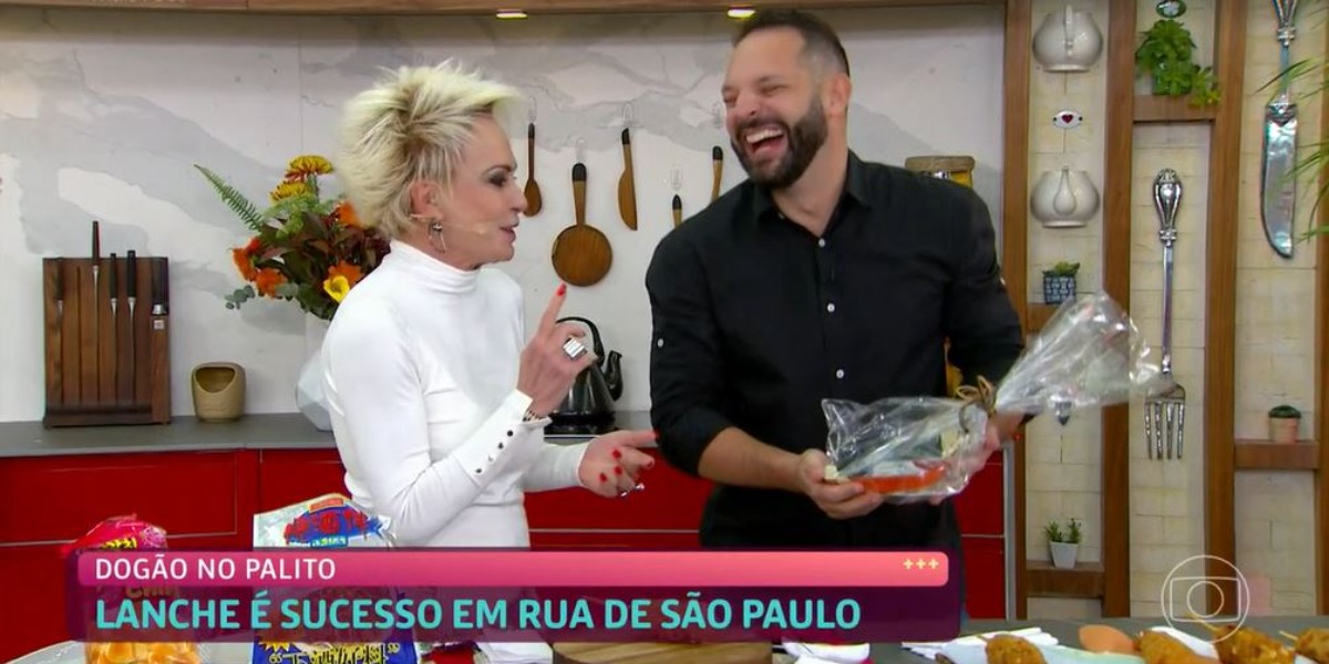Ana Maria Braga brincou com o repórter Mateus Luz durante o "Mais Você" (Foto: Reprodução/TV Globo)