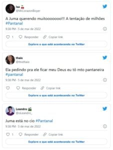 Web ficou em polvorosa com o primeiro beijo de Juma (Alanis Guillen) e Jove (Jesuita Barbosa) em Pantanal (Foto: Reprodução / Globo)