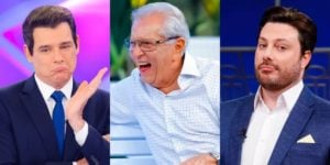 Celso Portiolli, Carlos Alberto de Nóbrega e Danilo Gentili são funcionários de Silvio Santos (Foto: Reprodução/SBT)