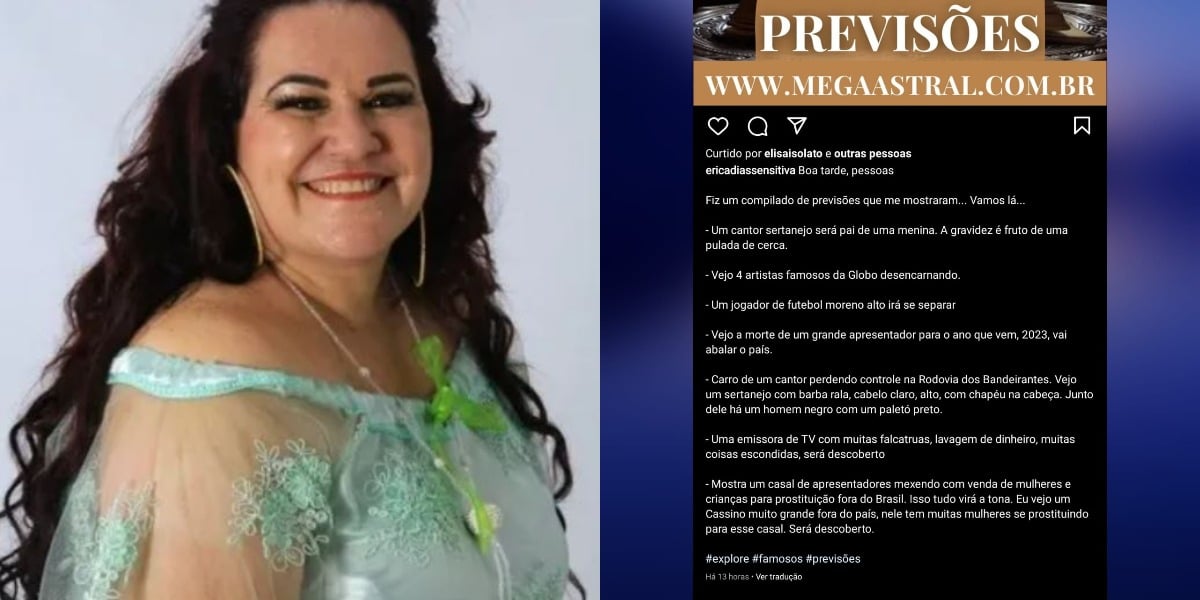 Érica Sensitiva previu a morte de 4 atores da Globo e vários escândalos (Foto: Reprodução/Instagram)