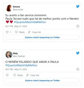 Web ficou empolgada com o final da novela "Quanto Mais Vida, Melhor!" (Foto: Reprodução / Twitter)