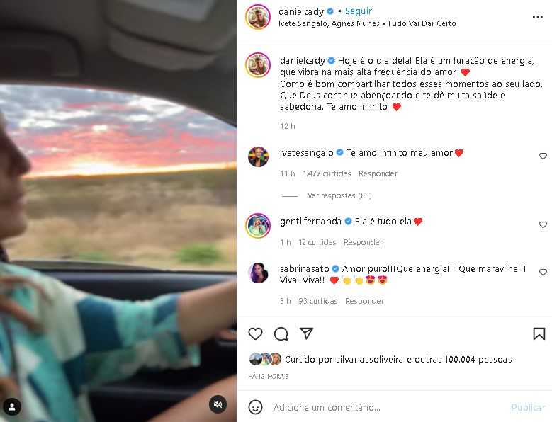 Ivete Sangalo ganhou uma linda homenagem de Daniel Cady (Foto: Reprodução)