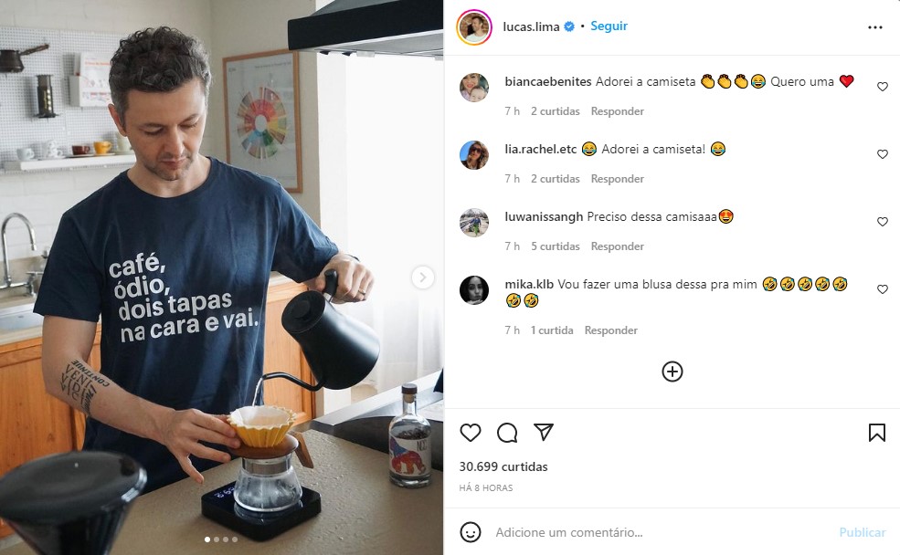 Lucas Lima expõe situação que vive em casa - Foto: Reprodução