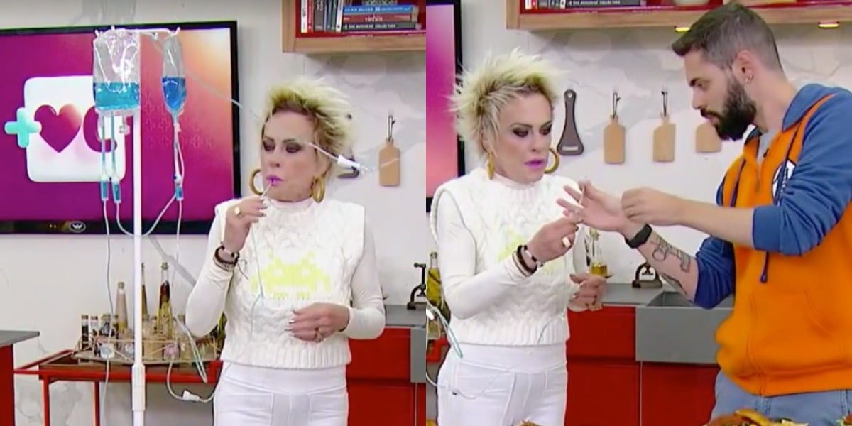 Ana Maria Braga e Cauê Fabiano no "Mais Você" (Foto: Reprodução/TV Globo) Ana Maria Braga e Cauê Fabiano no "Mais Você" (Foto: Reprodução/TV Globo)