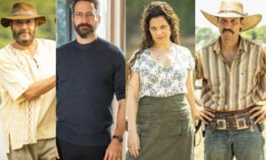 Eugênio, Gustavo, Maria Bruaca e Tibério são personagens de Pantanal, novela das nove da Globo (Foto: Reprodução / Globo)