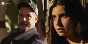 Juma vai atacar Tenório na novela Pantanal (Foto: Montagem/Thais Teles/Reprodução/Globo)