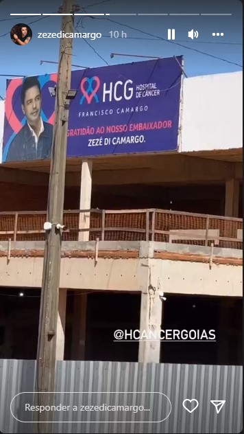 Zezé Di Camargo no Hospital do Câncer de Goiás - Foto: Reprodução