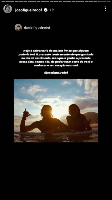 Marido de Sasha Meneghel ganhou homenagem do irmão (Foto: Reprodução/ Instagram)