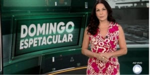 Carolina Ferraz comanda o Domingo Espetacular com Edu Ribeiro na Record (Foto: Reprodução)