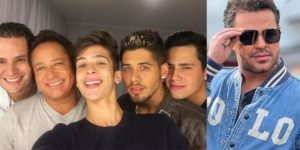 Leonardo ao lado dos filhos e Eduardo Costa (Reprodução)