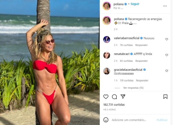 Poliana Rocha surge nas redes sociais esbanjando sensualidade (Foto: Reprodução/Instagram)