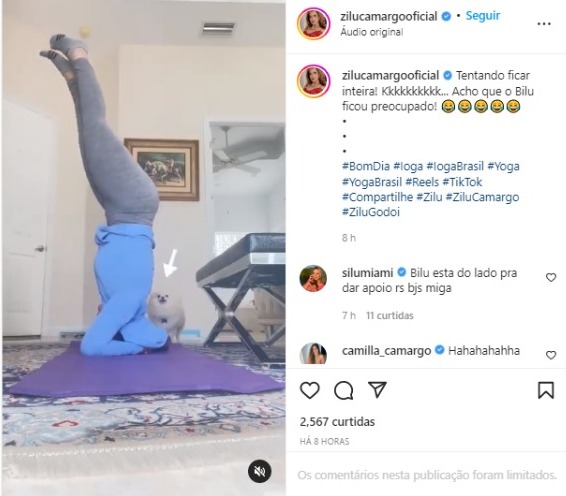 Zilu mostra que está em forma aos 63 anos (Foto: Reprodução/Instagram)