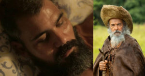 O Velho do Rio (Osmar Prado) fará um milagre e salvará Alcides (Juliano Cazarré) da morte em Pantanal (Foto: Reprodução / Globo)