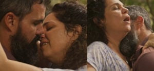 Maria Bruaca (Isabel Teixeira) seduziu e transou com Alcides (Juliano Cazarré) em Pantanal (Foto: Reprodução / Globo / Montagem TV Foco)