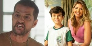 Cara e Coragem: Moa vê o filho se encantar pela mãe traíra (Foto: Reprodução)