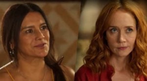 Filó (Dira Paes) contará a Irma (Camila Morgado) que sabe do caso da ruiva com o 'rei do gado' em Pantanal (Foto: Reprodução / Globo)