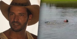 Levi (Leandro Lima) em Pantanal. (Foto: Reprodução / Globo)