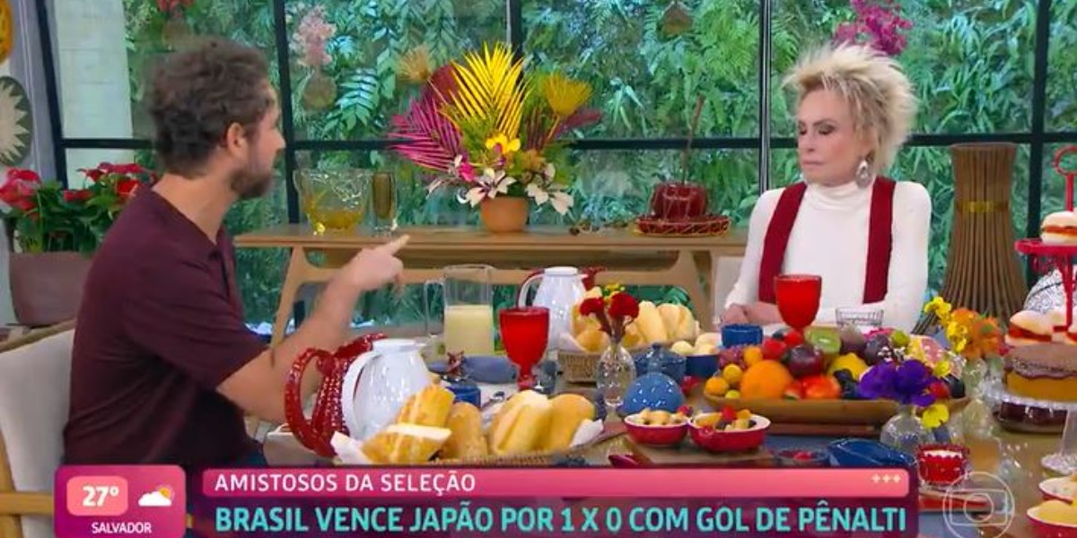 Felipe Andreoli com Ana Maria Braga no "Mais Você" (Foto: Reprodução/TV Globo)