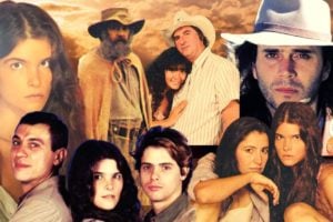 Elenco de Pantanal de 1990, reprisado sem autorização pelo SBT em 2008 (Foto: Reprodução / Internet)