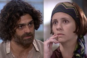 O Cravo e a Rosa: Catarina (Adriana Esteves) será desmascarada por Petruchio (Eduardo Moscovis)  (Foto: Reprodução / Globo)