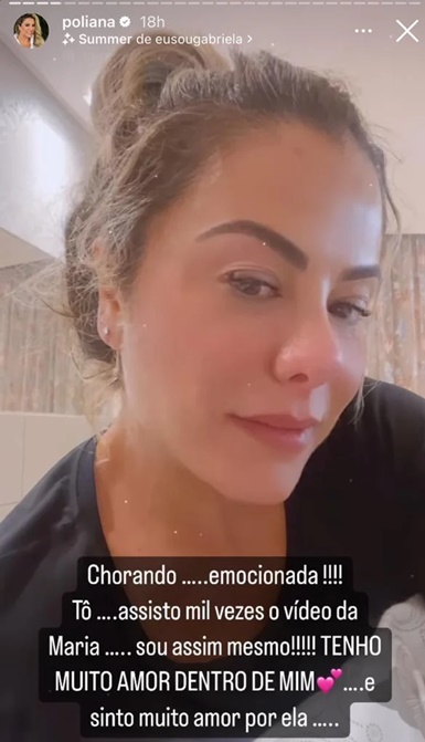 Poliana Rocha aparece emocionada nas redes sociais por causa da neta, Maria Alice