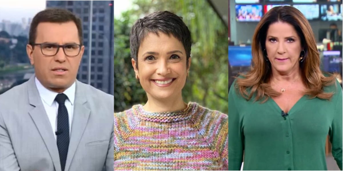 Rodrigo Bocardi, Sandra Annenberg e Christiane pelajo, jornalistas da Globo - Foto: Reprodução