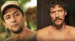 José Lucas (Irandhir Santos) brigará com Tibério (Guito) por causa de Juma (Alanis Guillen) em Pantanal (Foto: Reprodução / Globo)