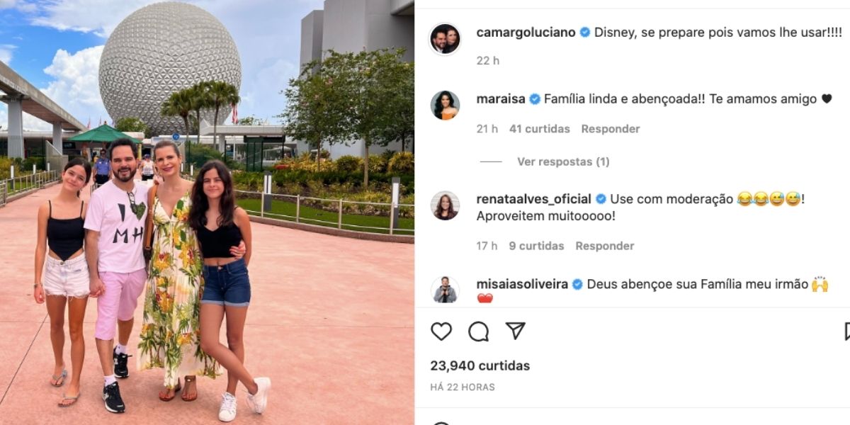 Luciano Camargo e sua família na Disney