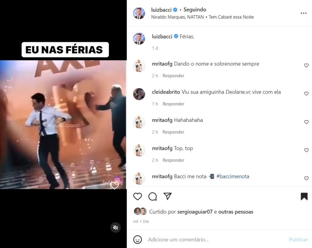 Bacci resgatou um vídeo antigo ao lado de Gugu para comemorar a chegada das férias Bacci resgatou um vídeo antigo ao lado de Gugu para comemorar a chegada das férias