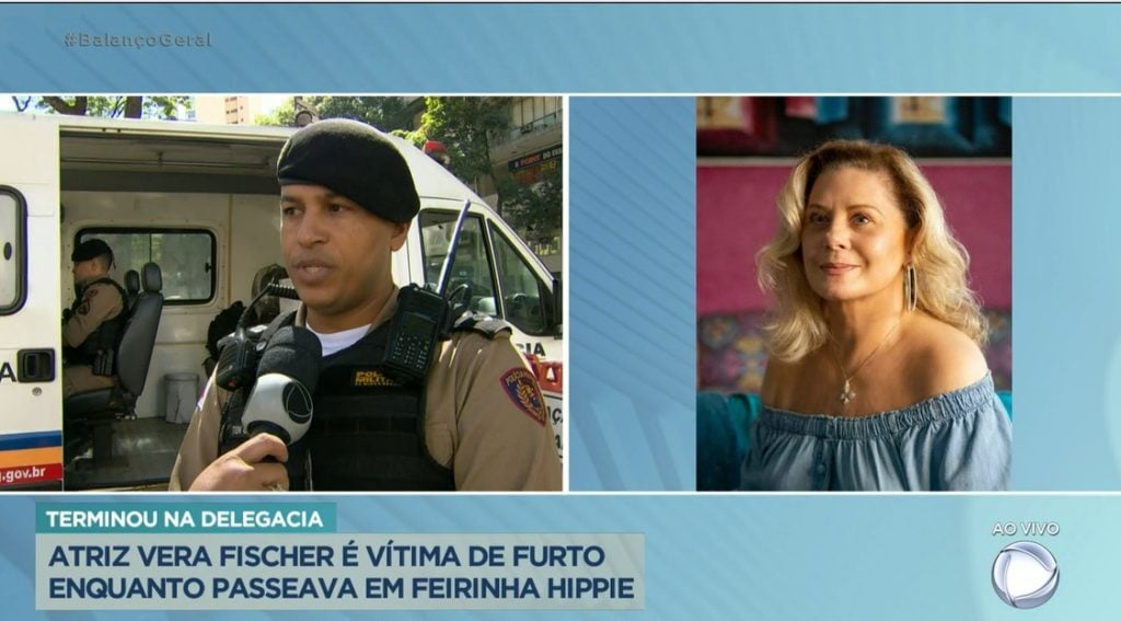 Vera Fischer foi um dos assuntos do noticiário policial do Balanço Geral