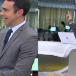 César Tralli surpreendeu ao fazer o 'L' no Jornal Hoje- Foto: Montagem/TV Foco