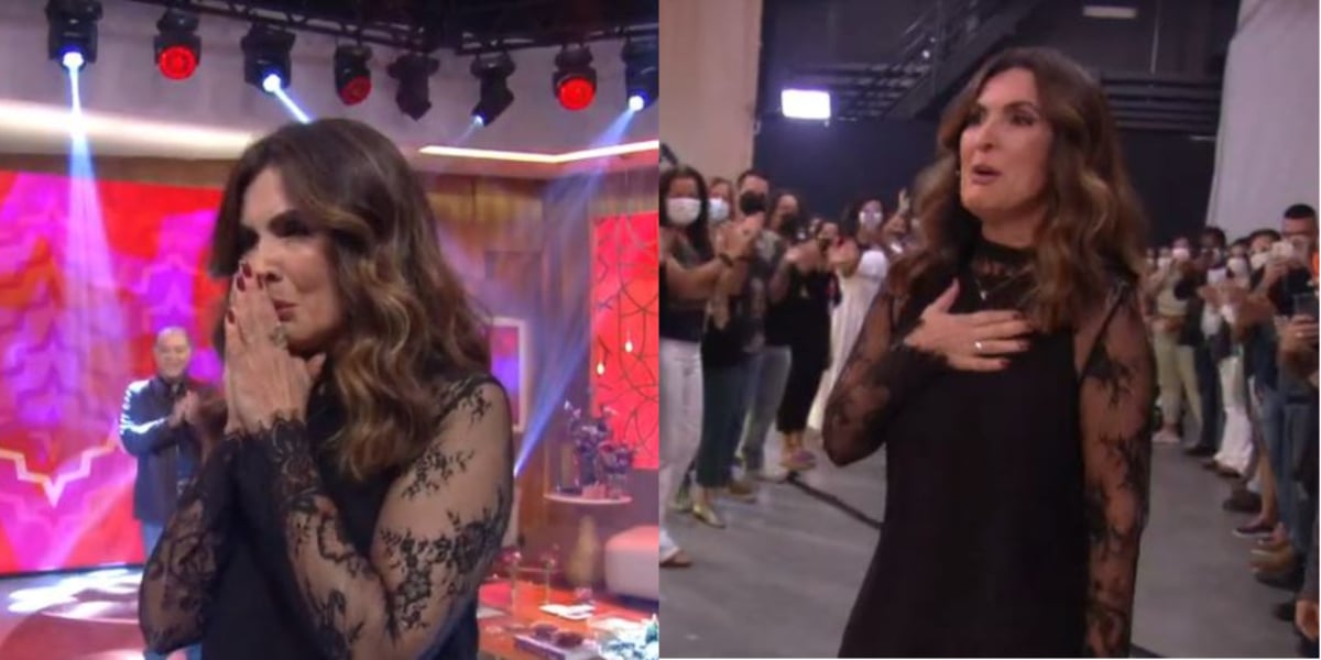Fátima Bernardes chorou de soluçar em seu último "Encontro" (Foto: Reprodução/TV Globo)
