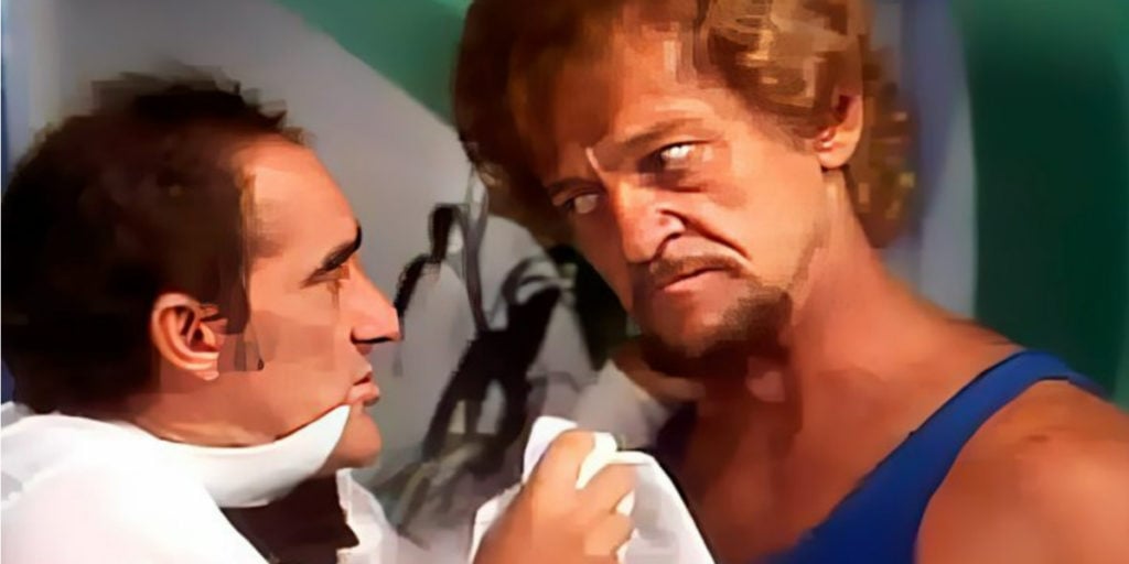 Renato Aragão, o Didi, com Carlos Kurt em "Os Trapalhões" (Foto: Reprodução/TV Globo)