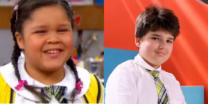 Aysha Benelli e Nicholas Torres na época de Carrossel (Imagem: Reprodução)