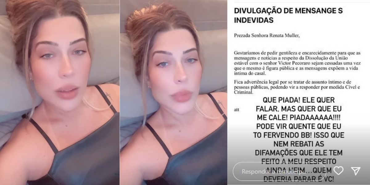 Renata Muller divulga mensagem que recebeu no Instagram (Reprodução: Instagram)