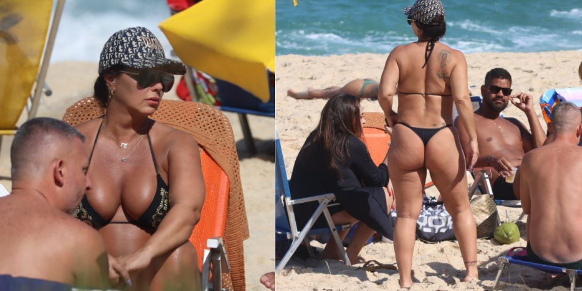 Viviane Araújo aproveita dia de sol e é flagrada com o barrigão à mostra - Foto:  AgNews/Delson Silva