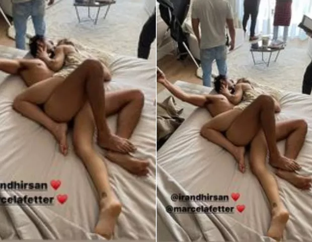 Irandhir Santos surgiu em foto na cama com atriz durante gravação de Pantanal (Imagem: Montagem)