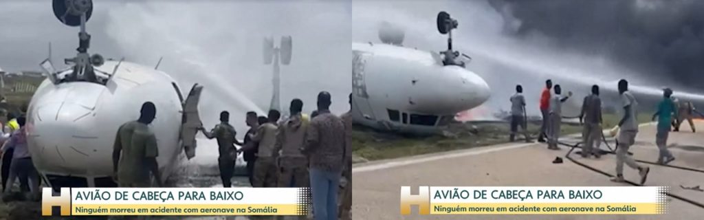 Jornal Hoje mostrou cenas assustadoras de acidente com avião na Somália Jornal Hoje mostrou cenas assustadoras de acidente com avião na Somália