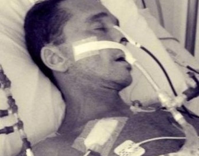 Netinho em época em que estava entubado em hospital (Foto: Reprodução)