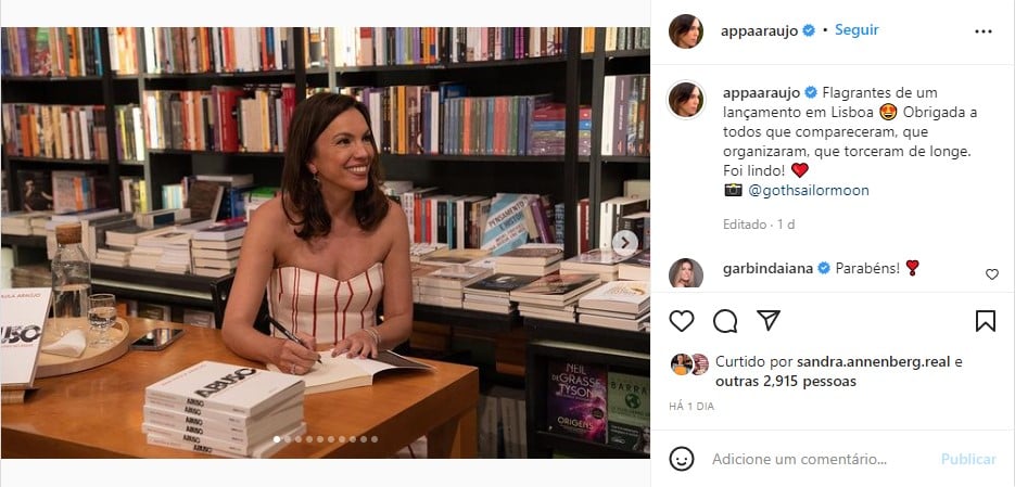 Ana Paula Araújo durante o lançamento do seu livro em Lisboa - Foto: Reprodução