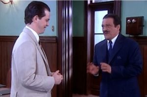 Theodoro (Matheus Petinatti) se tornará rival de Batista (Luís Melo) em O Cravo e a Rosa (Foto: Reprodução / Globo)