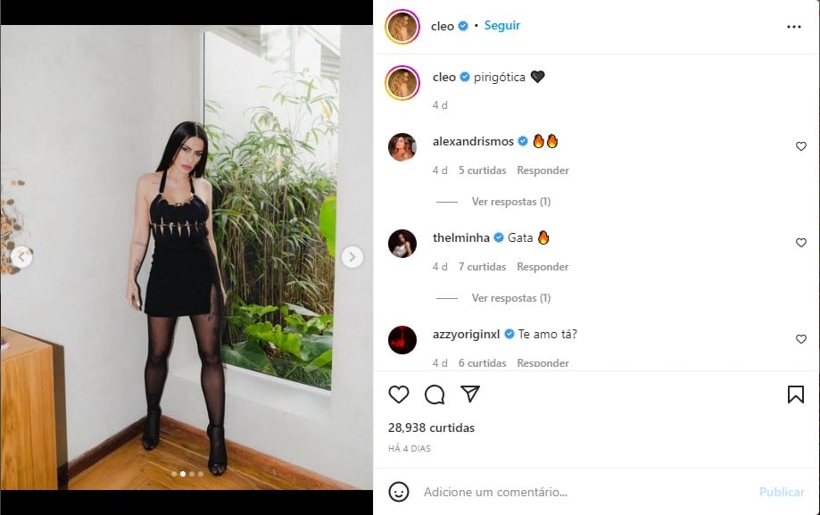 Cleo esbanja corpão em foto no Instagram - Foto: Reprodução