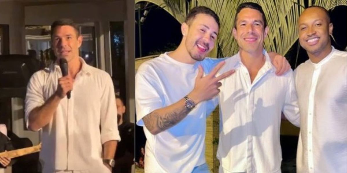 Ex-marido de Wanessa ao lado de amigos (Reprodução) 