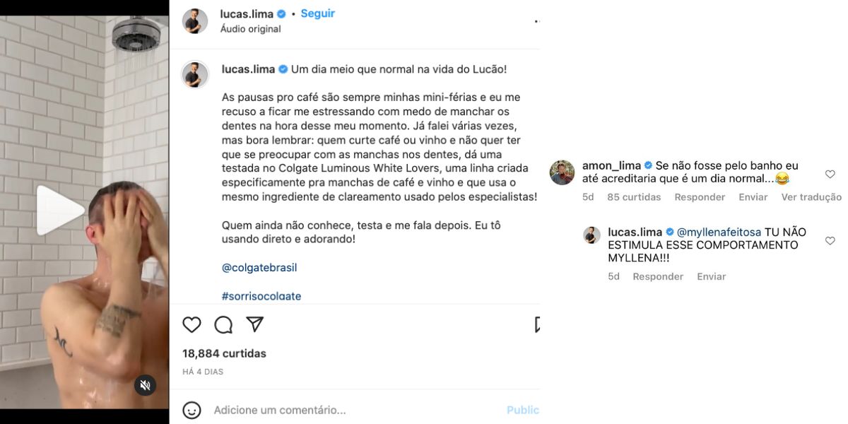 De acordo com famoso, marido de Sandy não toma banho (Reprodução) 